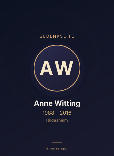 Gedenkportrait von Anne Witting