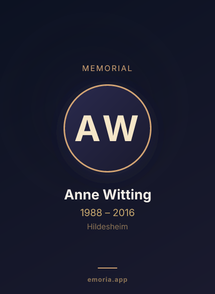 Memorial portrait of Anne Witting