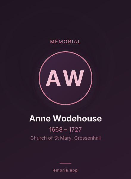 Memorial portrait of Anne Wodehouse