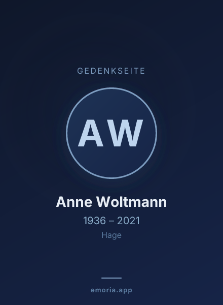 Gedenkportrait von Anne Woltmann