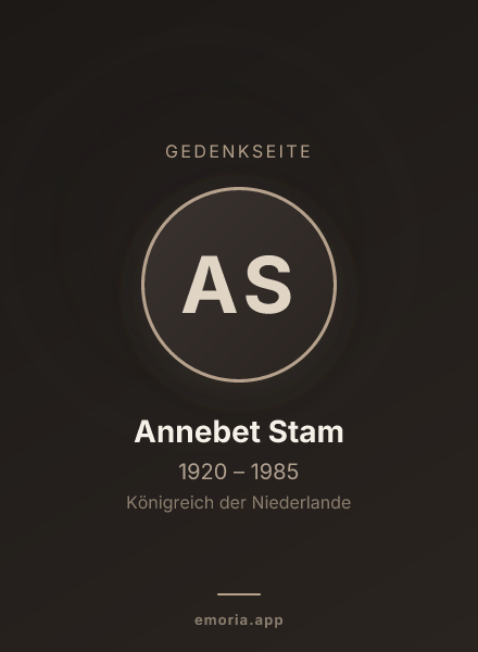 Gedenkportrait von Annebet Stam