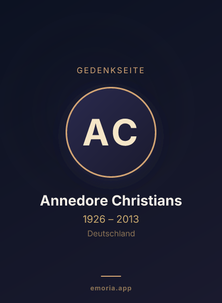 Gedenkportrait von Annedore Christians
