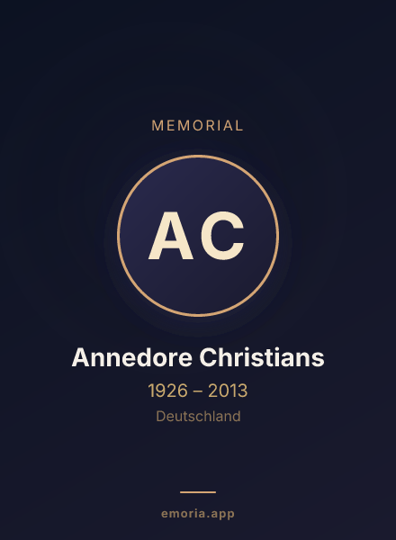 Memorial portrait of Annedore Christians