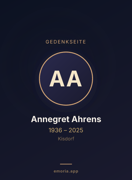 Gedenkportrait von Annegret Ahrens