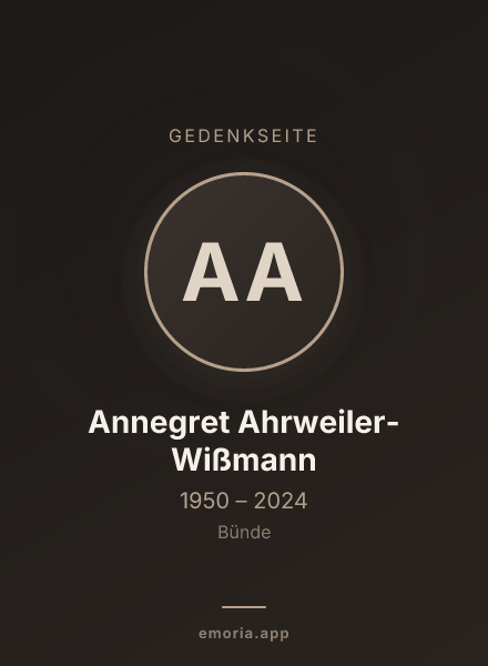 Gedenkportrait von Annegret Ahrweiler-Wißmann