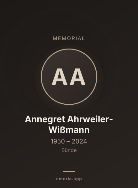 Memorial portrait of Annegret Ahrweiler-Wißmann