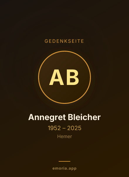 Gedenkportrait von Annegret Bleicher