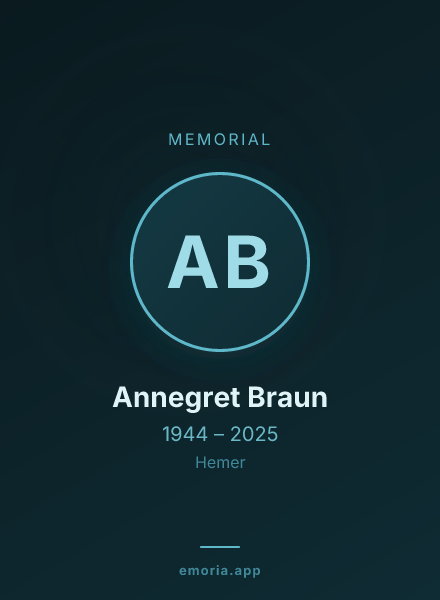 Memorial portrait of Annegret Braun