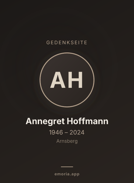 Gedenkportrait von Annegret Hoffmann