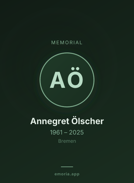 Memorial portrait of Annegret Ölscher