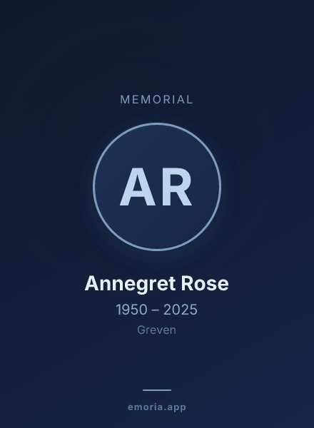 Memorial portrait of Annegret Rose