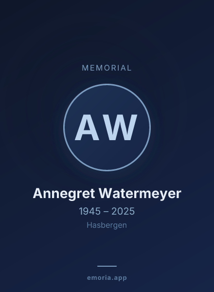 Memorial portrait of Annegret Watermeyer