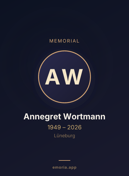 Memorial portrait of Annegret Wortmann