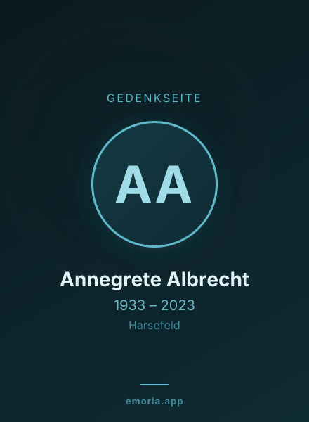 Gedenkportrait von Annegrete Albrecht