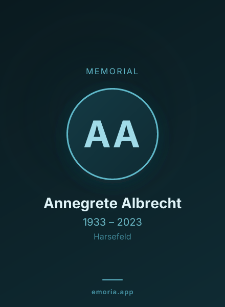 Memorial portrait of Annegrete Albrecht