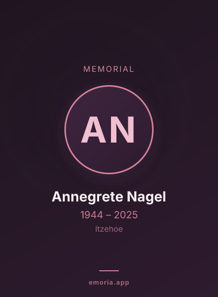 Memorial portrait of Annegrete Nagel