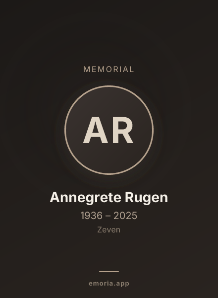 Memorial portrait of Annegrete Rugen