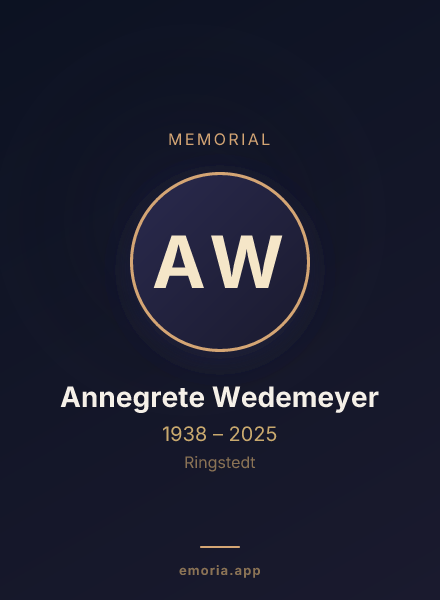 Memorial portrait of Annegrete Wedemeyer