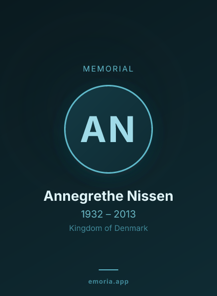 Memorial portrait of Annegrethe Nissen
