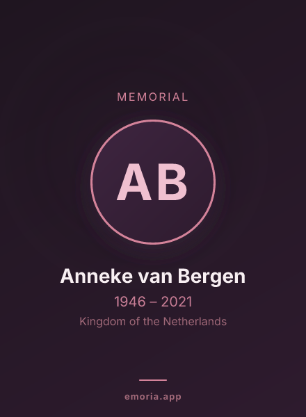 Memorial portrait of Anneke van Bergen