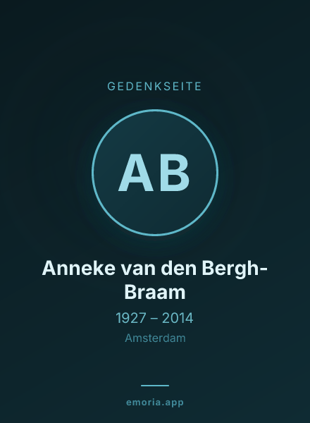Gedenkportrait von Anneke van den Bergh-Braam