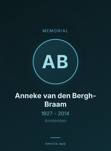Memorial portrait of Anneke van den Bergh-Braam
