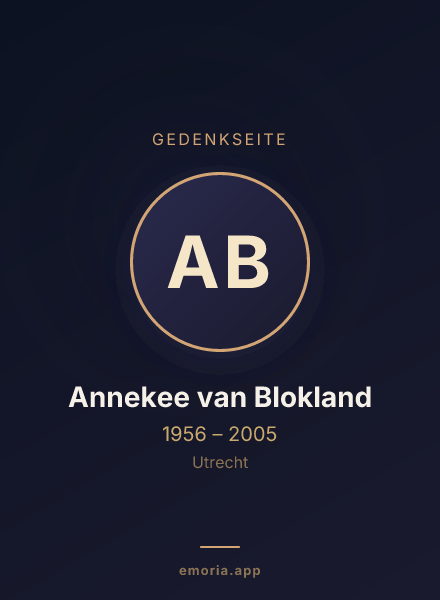 Gedenkportrait von Annekee van Blokland