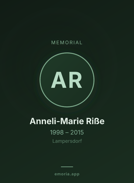 Memorial portrait of Anneli-Marie Riße
