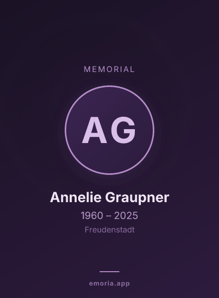 Memorial portrait of Annelie Graupner