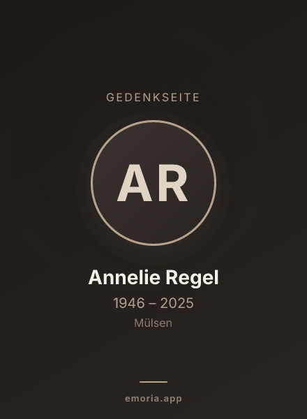 Gedenkportrait von Annelie Regel