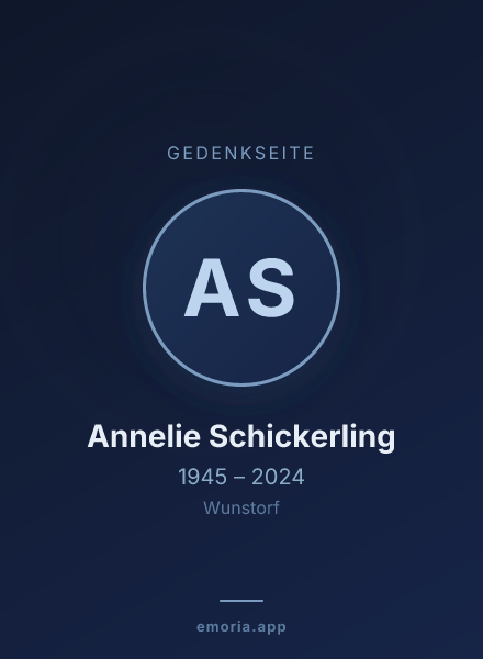 Gedenkportrait von Annelie Schickerling