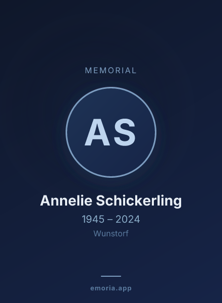 Memorial portrait of Annelie Schickerling