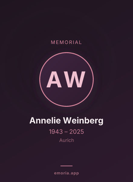 Memorial portrait of Annelie Weinberg