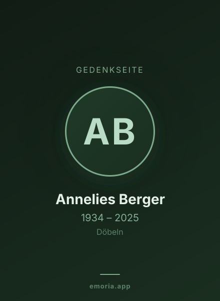 Gedenkportrait von Annelies Berger
