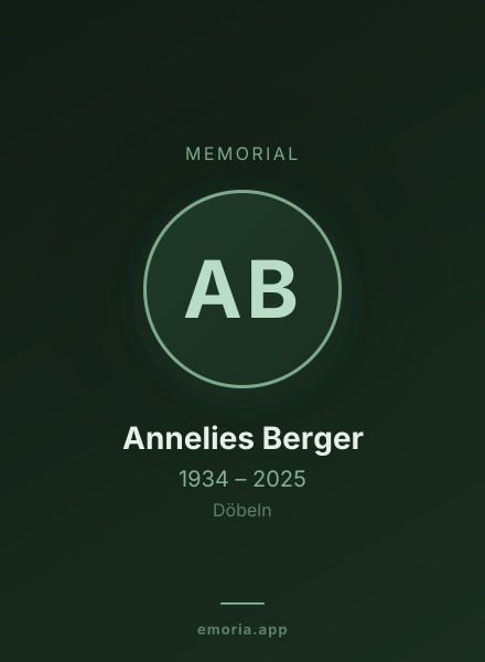 Memorial portrait of Annelies Berger