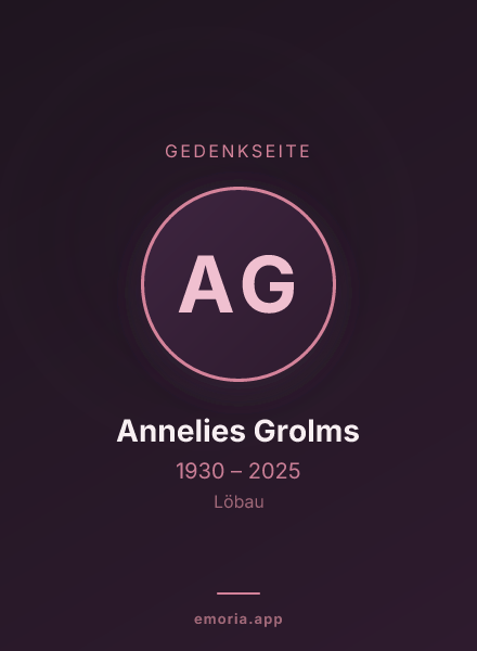 Gedenkportrait von Annelies Grolms