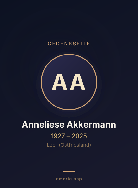 Gedenkportrait von Anneliese Akkermann