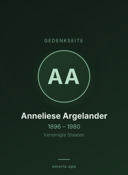 Gedenkportrait von Anneliese Argelander