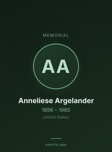 Memorial portrait of Anneliese Argelander