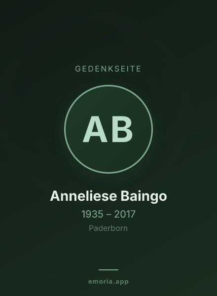 Gedenkportrait von Anneliese Baingo