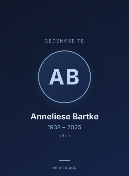 Gedenkportrait von Anneliese Bartke