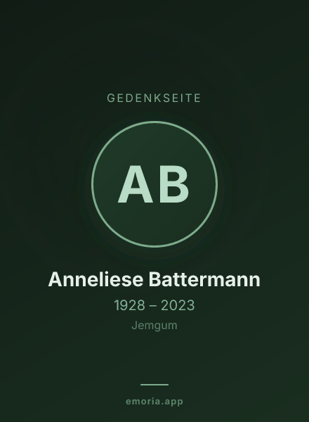 Gedenkportrait von Anneliese Battermann