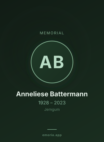 Memorial portrait of Anneliese Battermann