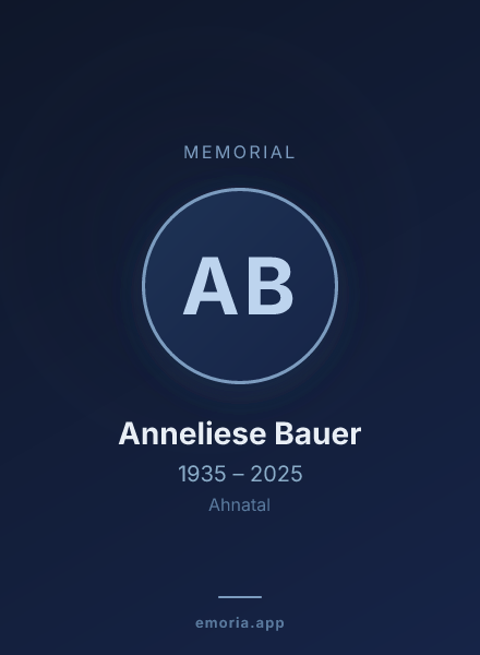 Memorial portrait of Anneliese Bauer