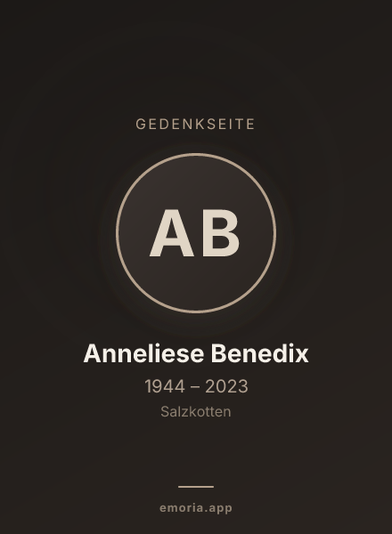 Gedenkportrait von Anneliese Benedix