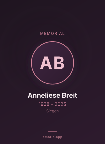 Memorial portrait of Anneliese Breit
