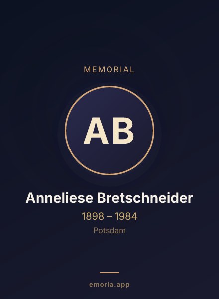 Memorial portrait of Anneliese Bretschneider