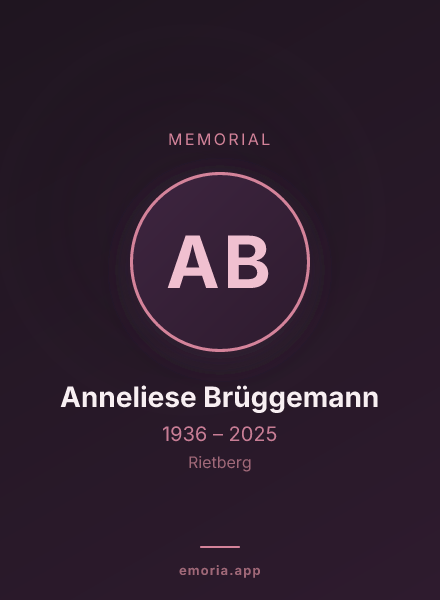Memorial portrait of Anneliese Brüggemann