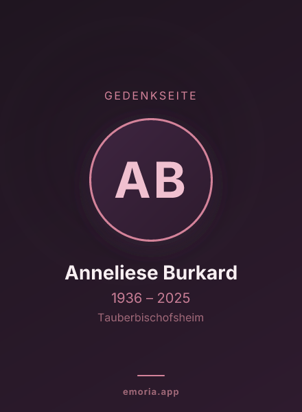 Gedenkportrait von Anneliese Burkard
