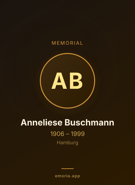 Memorial portrait of Anneliese Buschmann